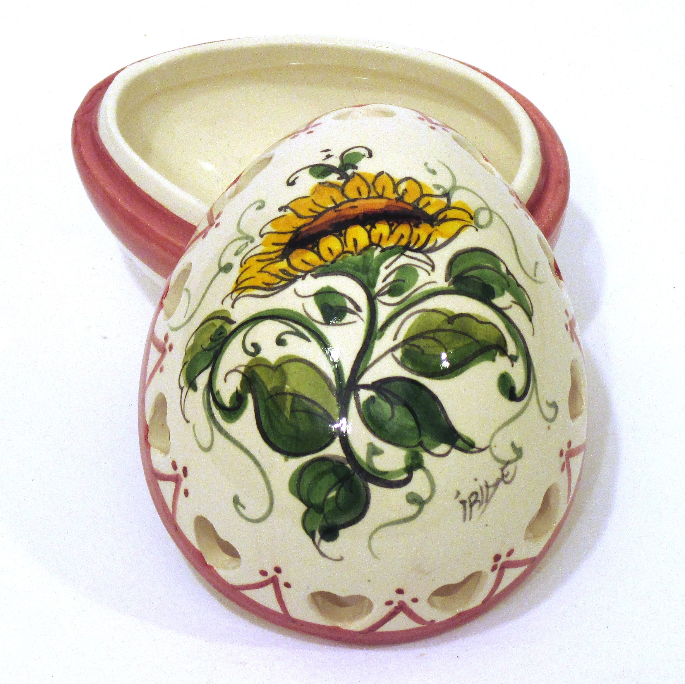 uovo di pasqua decoro Girasole - Ceramiche Artistiche Iride