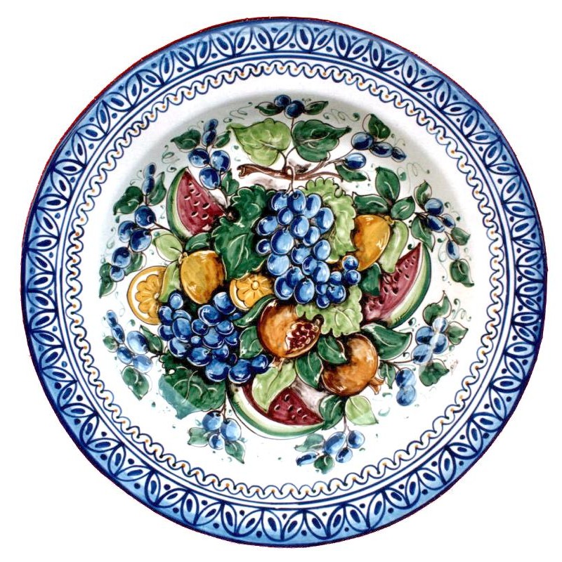 Piatto da parete decoro frutta mista - Ceramiche Artistiche Iride